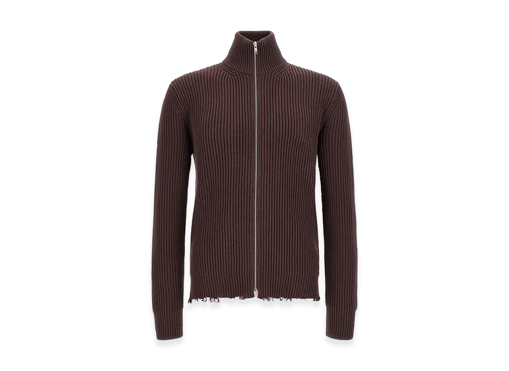 MM6 Maison Margiela Ribbed Cotton Turtleneck Sweater "Bordeaux"