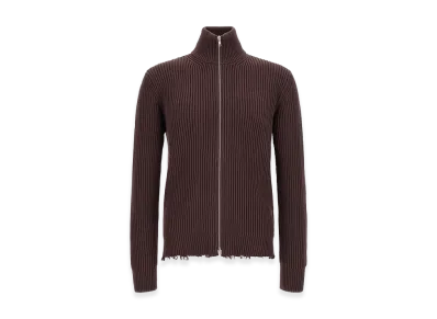 MM6 Maison Margiela Ribbed Cotton Turtleneck Sweater "Bordeaux"