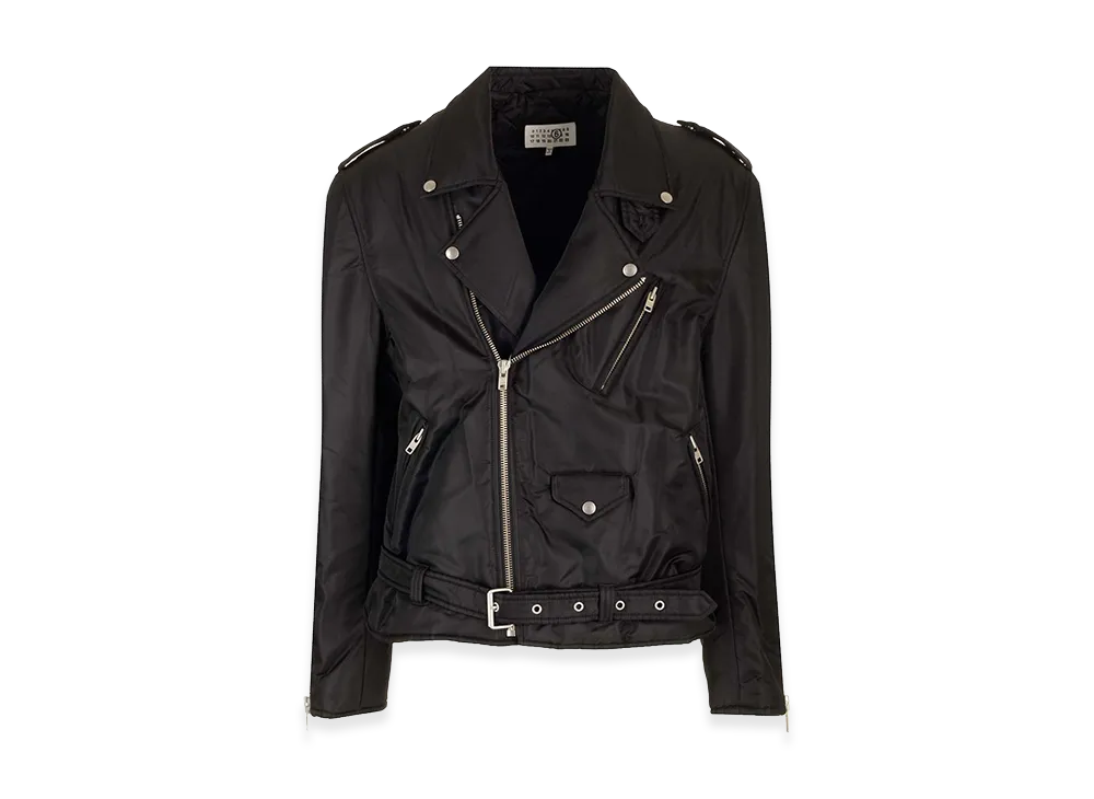 MM6 Maison Margiela Faux Leather Biker Jacket "Black"