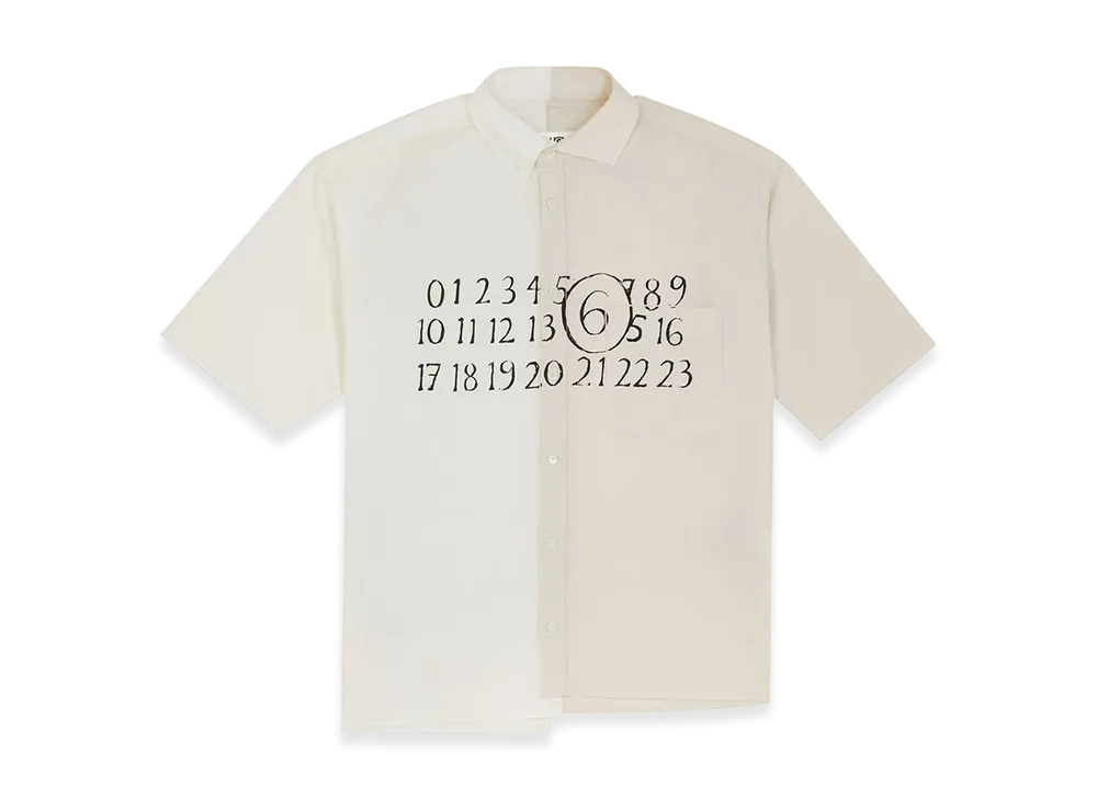 MM6 Maison Margiela Men's Asymmetric Poplin Shirt "White"