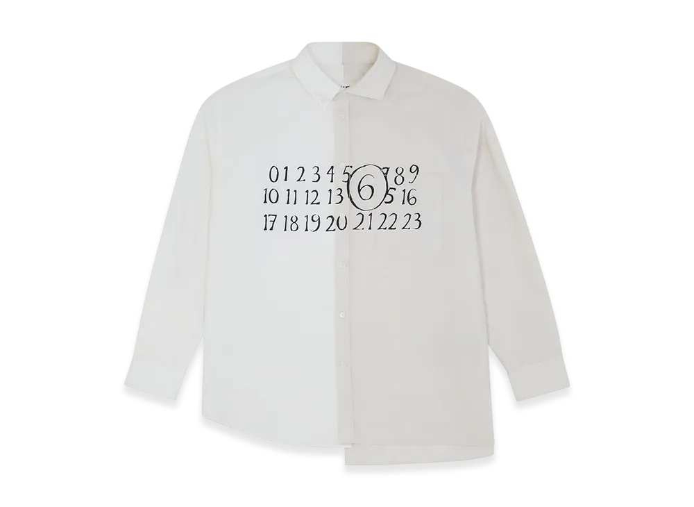 MM6 Maison Margiela Men's Numeric Asymmetric Shirt "White"
