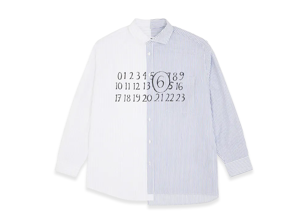 MM6 Maison Margiela Men's Numeric Asymmetric Shirt "White"