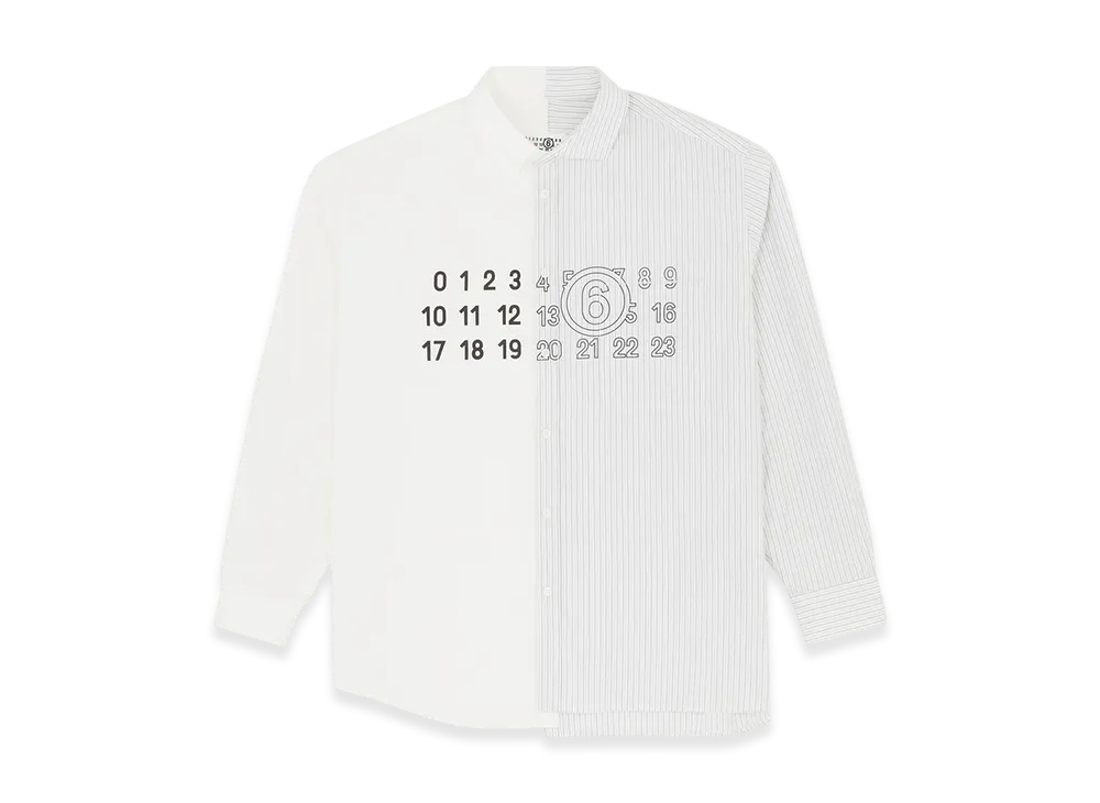 MM6 Maison Margiela Men's Poplin Shirt "White/Grey"