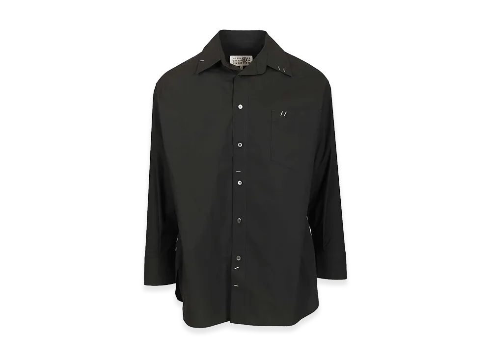 MM6 Maison Margiela Long-Sleeved Cotton Shirt "Black"
