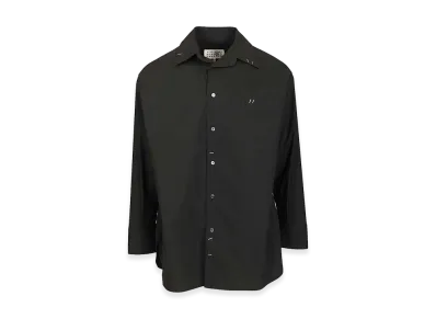 MM6 Maison Margiela Long-Sleeved Cotton Shirt "Black"