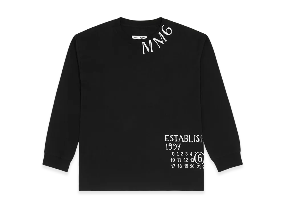 MM6 Maison Margiela Men's Long Sleeve Numbering T-Shirt "Black"