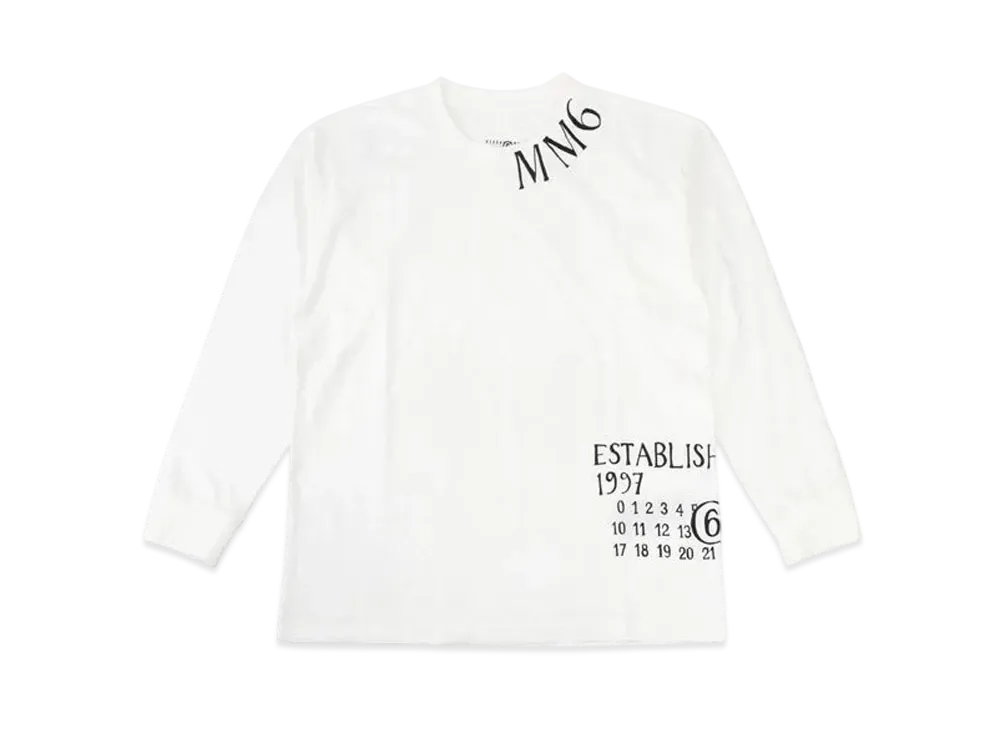 MM6 Maison Margiela Men's Printed Logo Sleeve T-Shirt "White"