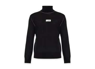 MM6 Maison Margiela Turtleneck Sweater with Contrast Stitching "Black"