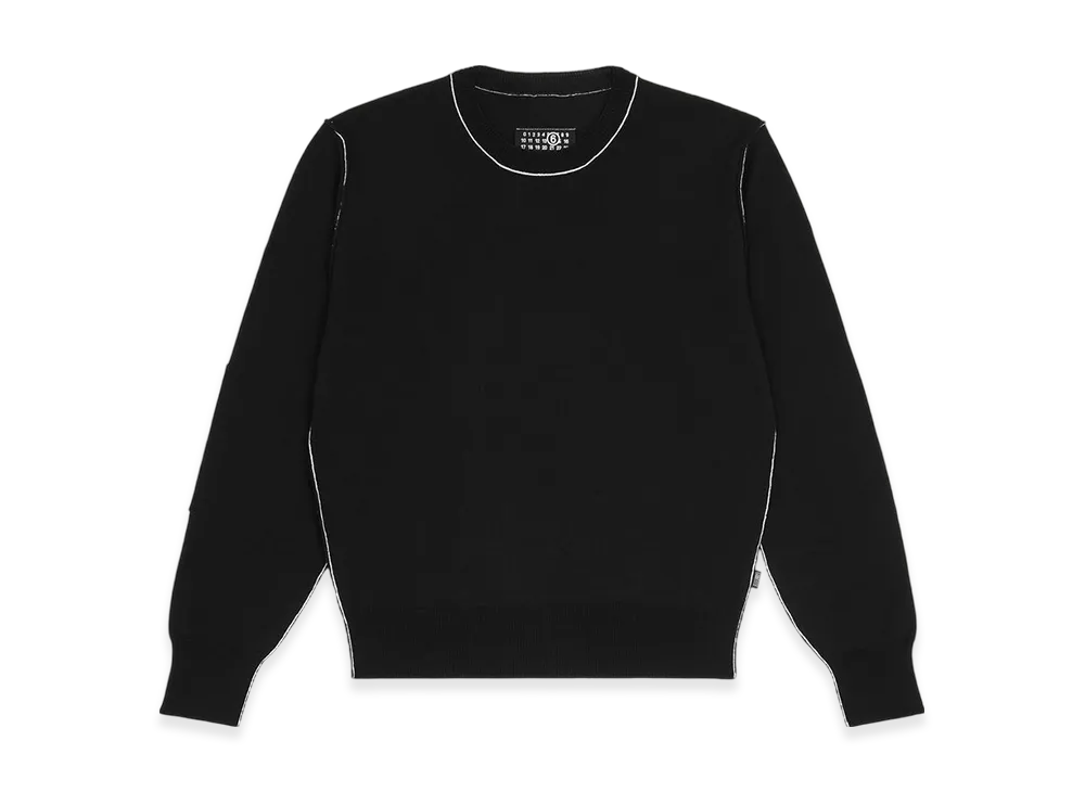 MM6 Maison Margiela Men's Gauge 12 Lightweight Crew Neck Jumper "Black"
