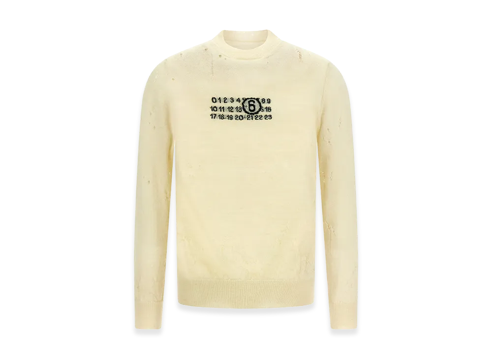 MM6 Maison Margiela Numeric Signature Sweater "Beige"