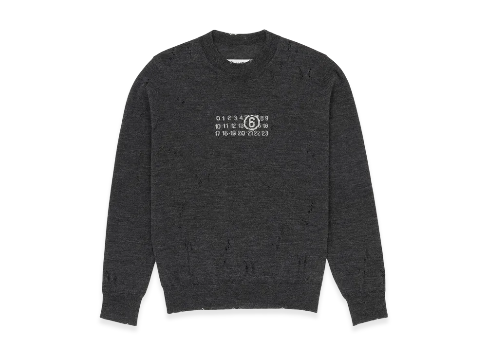 MM6 Maison Margiela Men's Numbering Knit "Dark Gray"