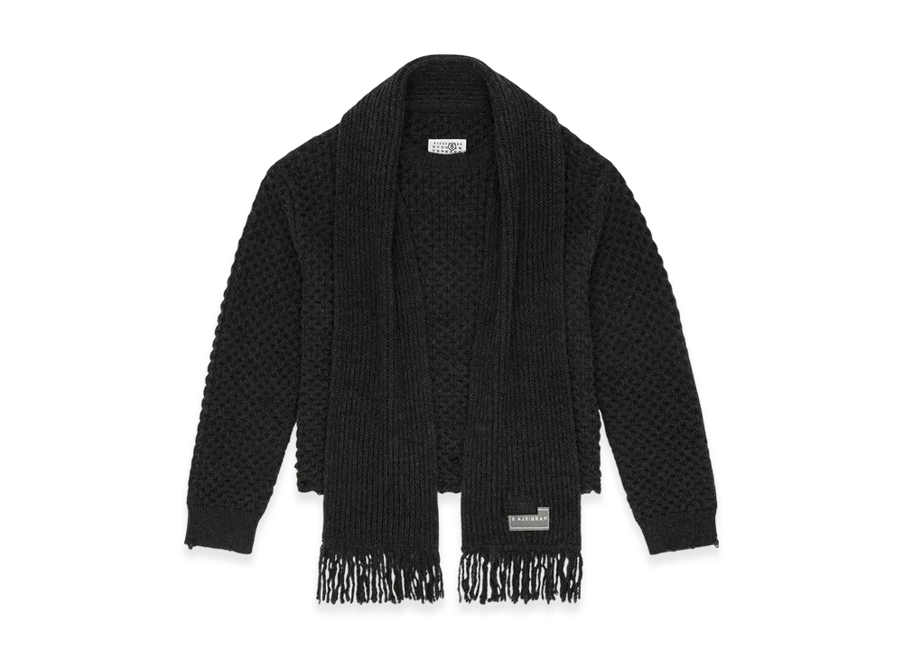 MM6 Maison Margiela Men's Scarf Knit "Dark Gray"