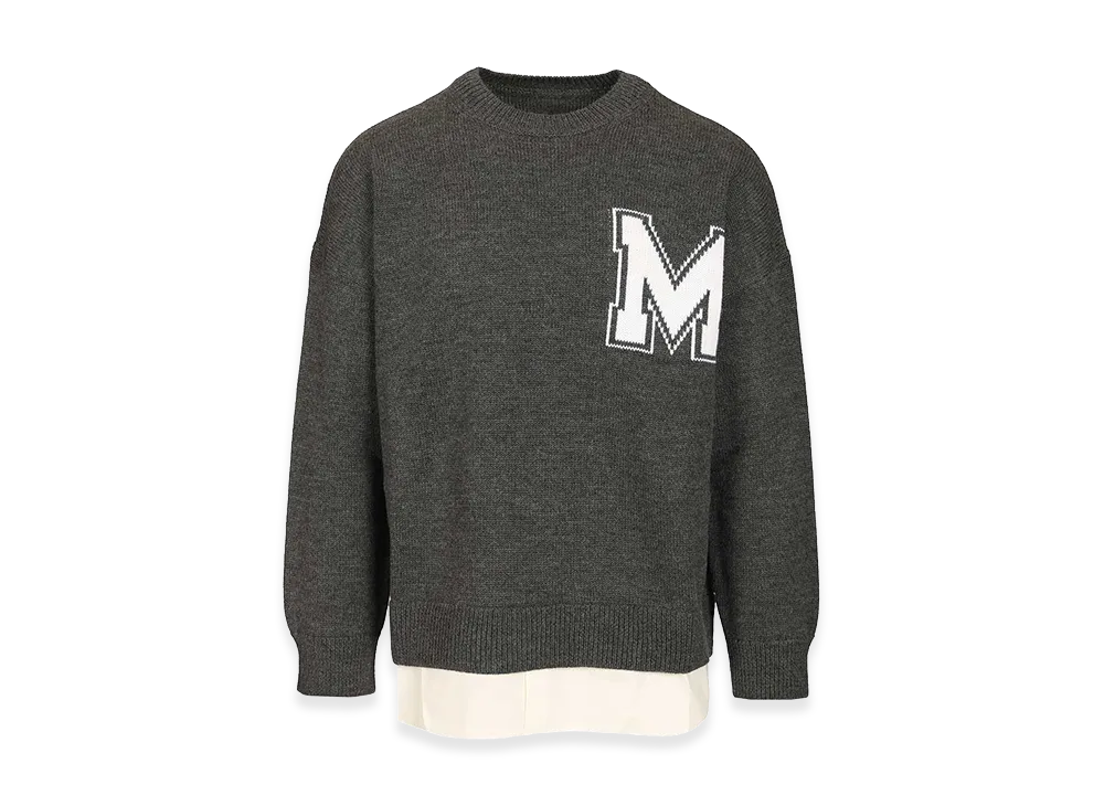 MM6 Maison Margiela Two-In-One College-Style Sweater "Grey"