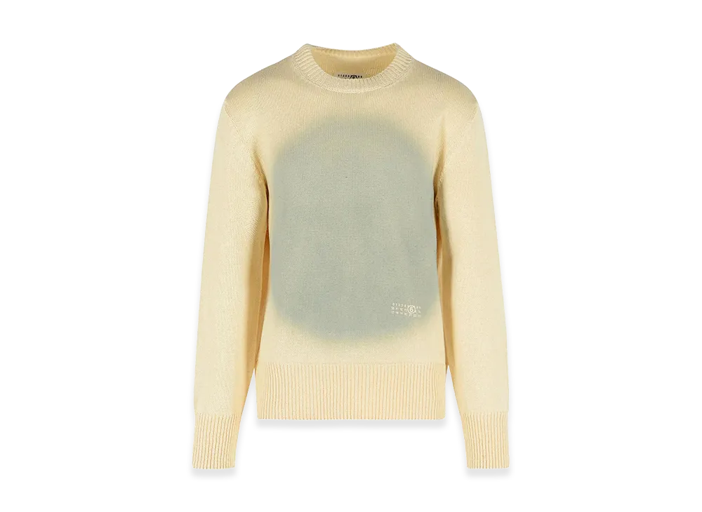MM6 Maison Margiela Knitwear Crew-Neck With Gray Print "Yellow"