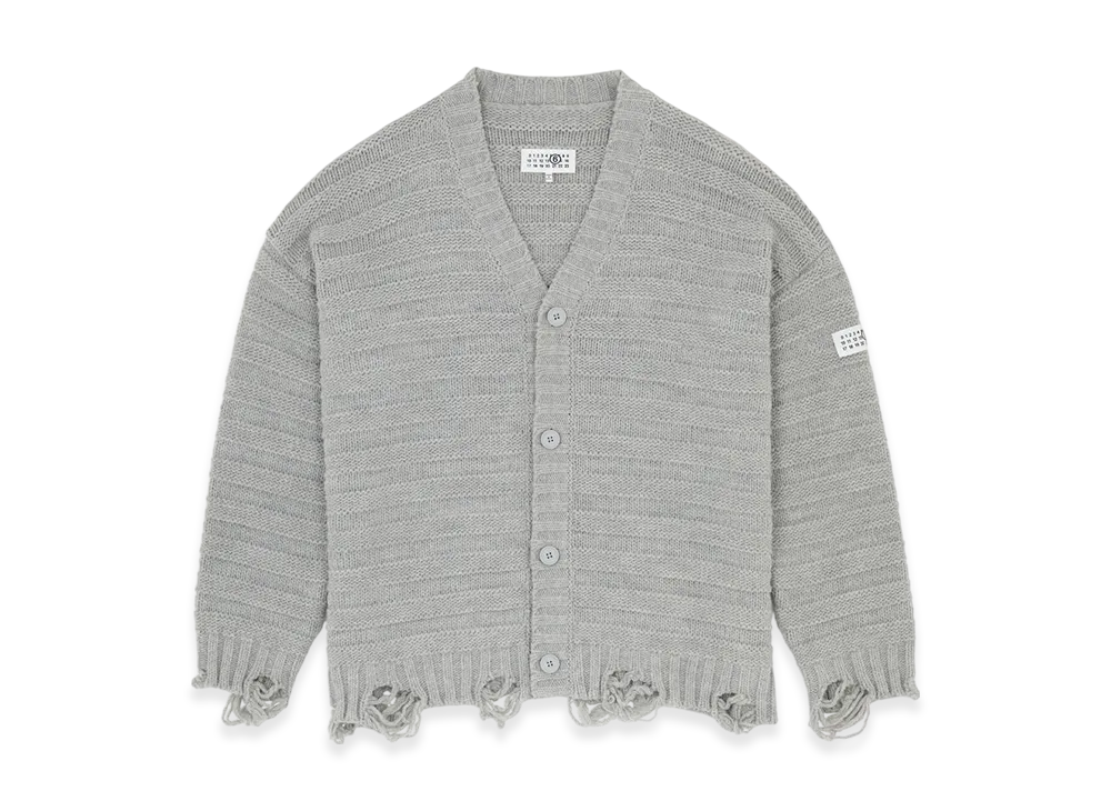 MM6 Maison Margiela Men's Wool Cardigan "Silver"