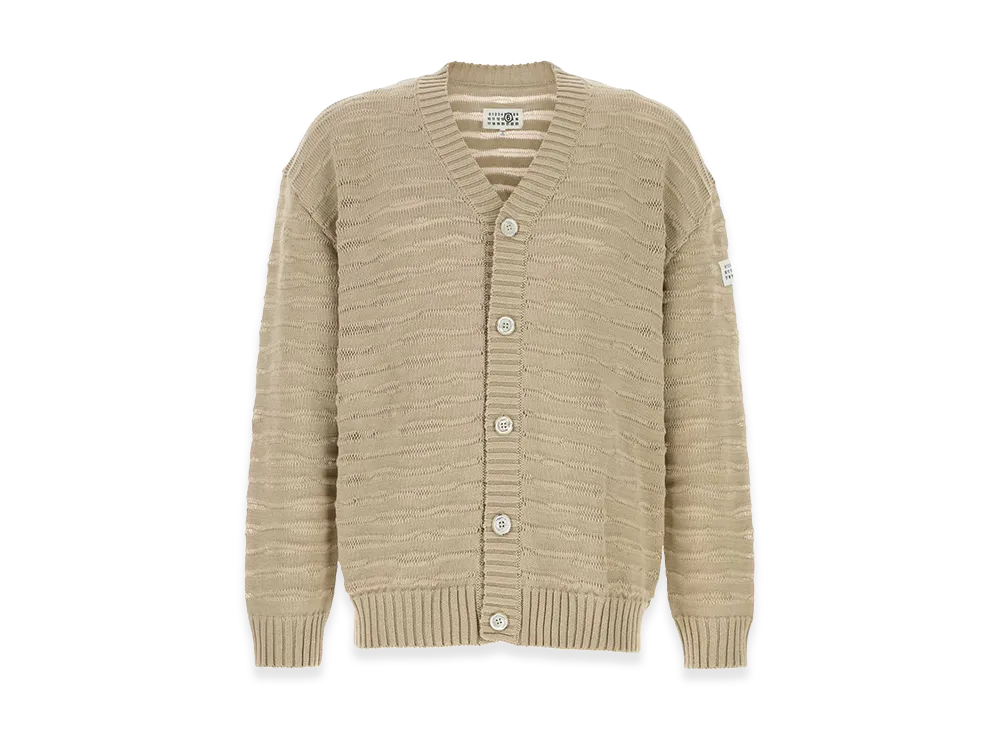 MM6 Maison Margiela Beige Cotton Cardigan "Beige/Tan"