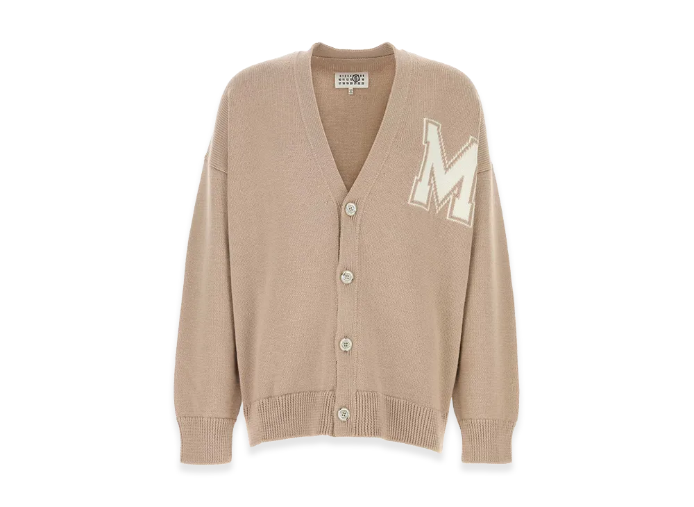 MM6 Maison Margiela Beige Wool And Acrylic Cardigan "Beige/Tan"