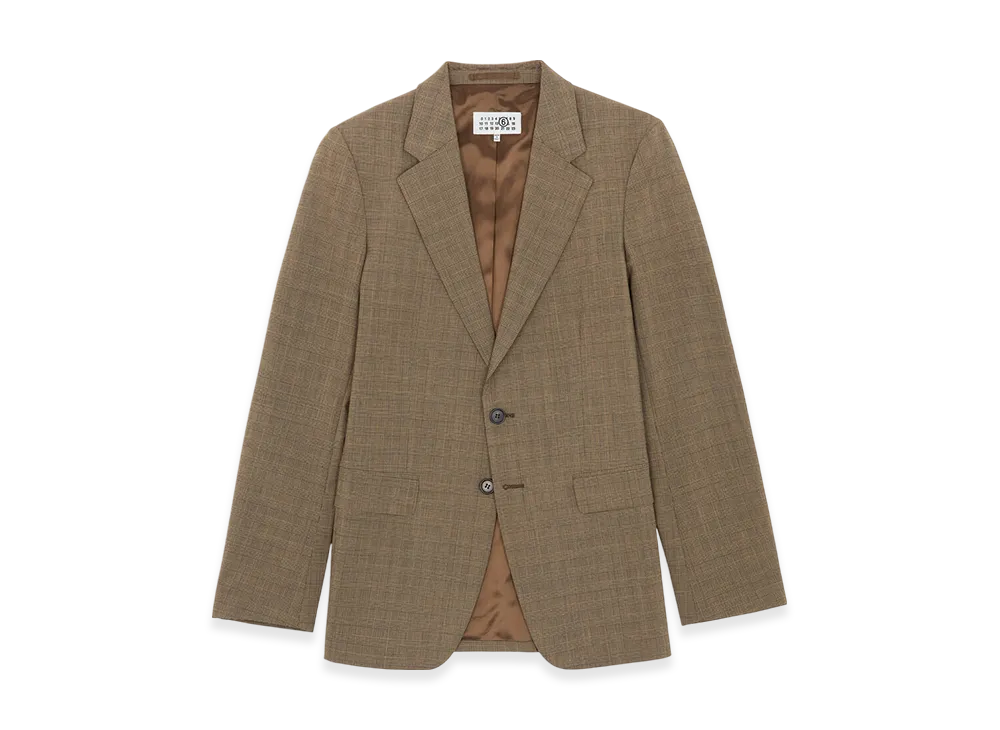 MM6 Maison Margiela Men's Checked Suit Jacket "Brown"