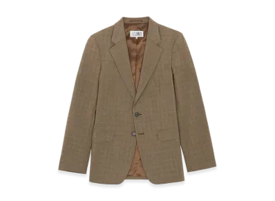 MM6 Maison Margiela Men's Checked Suit Jacket "Brown"