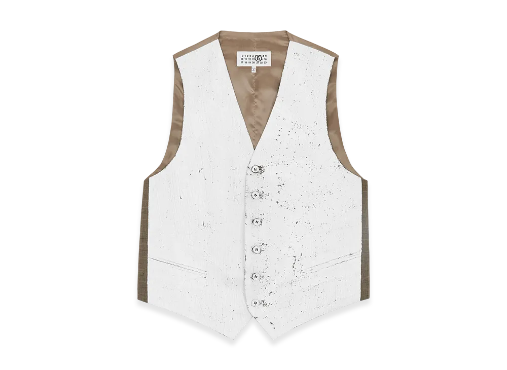 MM6 Maison Margiela Men's Half Painted Waistcoat "White"