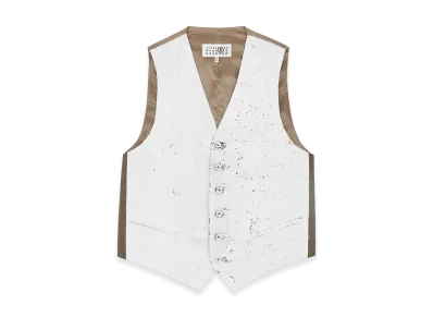 MM6 Maison Margiela Men's Half Painted Waistcoat "White"