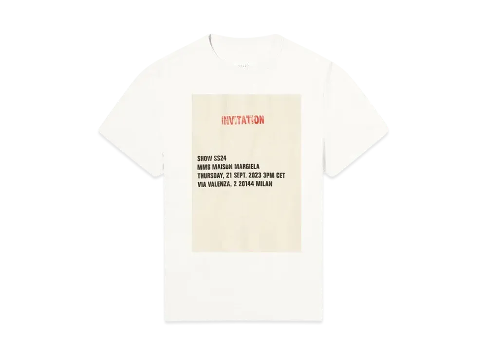 MM6 Maison Margiela Show Invitation Logo T-Shirt "Off White"