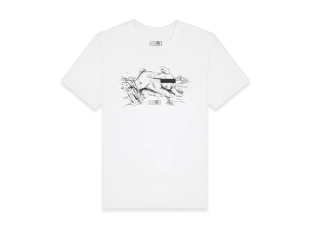 MM6 Maison Margiela Men's White Rabbit Print T-Shirt "White"