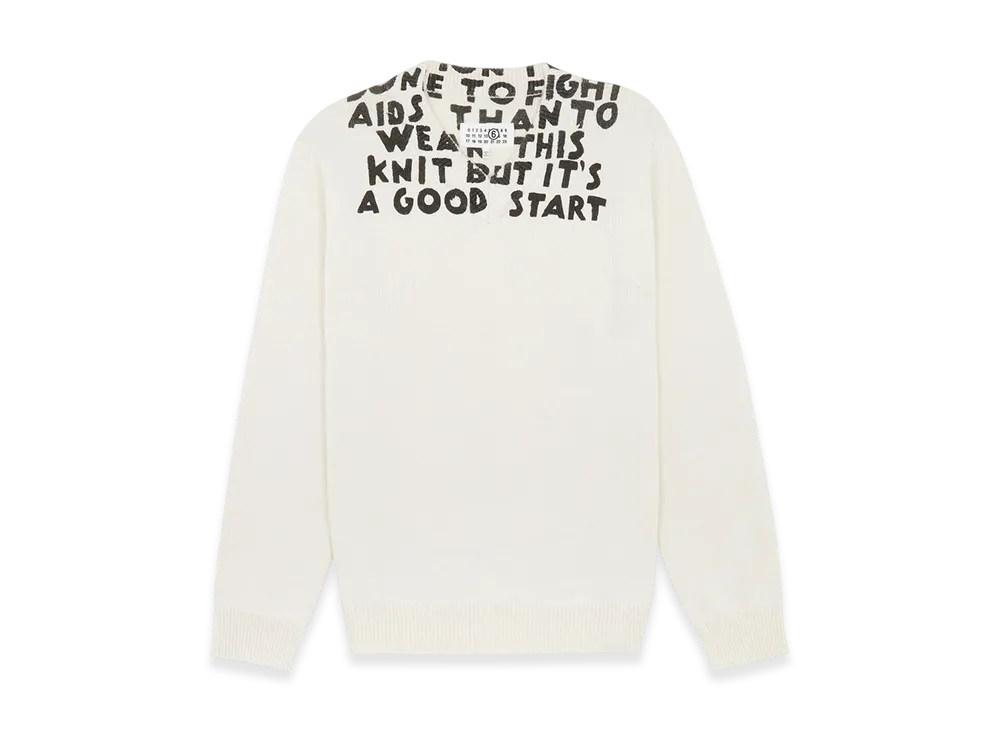 MM6 Maison Margiela Men's V-Neck SIDA Sweater "White"