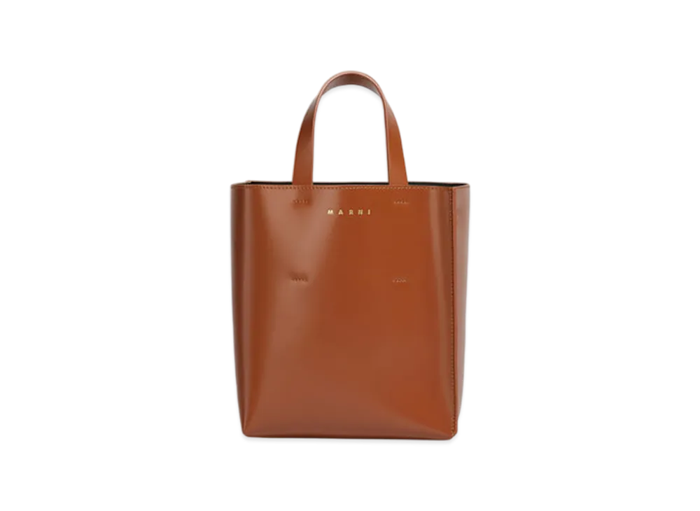 MARNI Leather Museo Mini Bag "Moka"