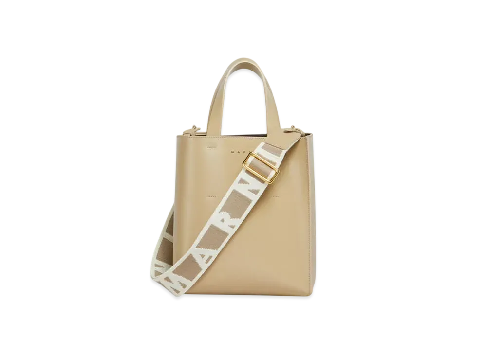 Marni Museo Mini Bag in Leather "Winter Wheat"
