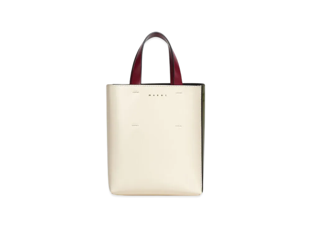 MARNI Museo Mini Bag in Leather "Shell/Dry Grass"