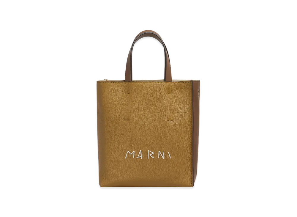MARNI Museo Soft Mini Bag in Leather with Marni Mending "Antique Rose/Pale Peach"