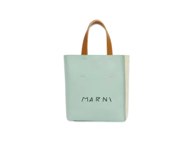 MARNI Museo Soft Mini Bag in Leather with Marni Mending "Linden/Shell/Moka"
