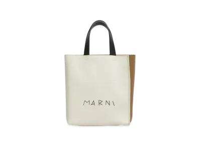 MARNI Museo Soft Mini Bag in Leather with Marni Mending "Ivory/Creta"