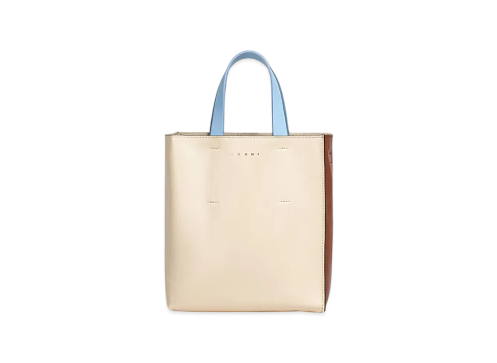 MARNI Museo Soft Mini Bag in Leather "Shell/Moka"
