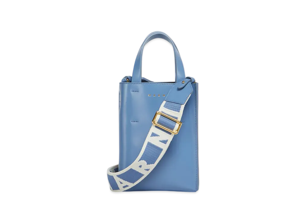 MARNI Museo Nano Bag in Leather "Green Blue"