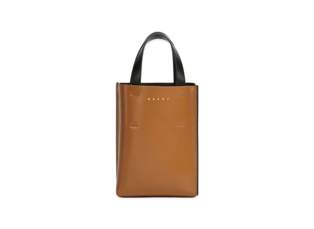 MARNI Museo Nano Bag in Leather "Orange"