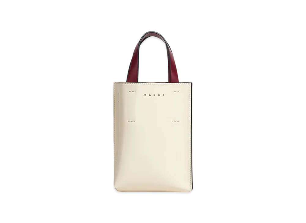 MARNI Museo Nano Bag in Leather "Shell/Dry Grass"
