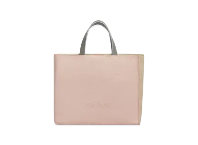 Marni Leather Museo Soft Tote Bag with Marni Symbol Embroidery "Camellia/Winter Wheat"