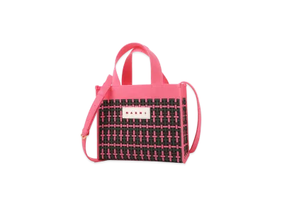 MARNI 2Way Shopping Small Knit Jacquard "Pink/Green/Brown"