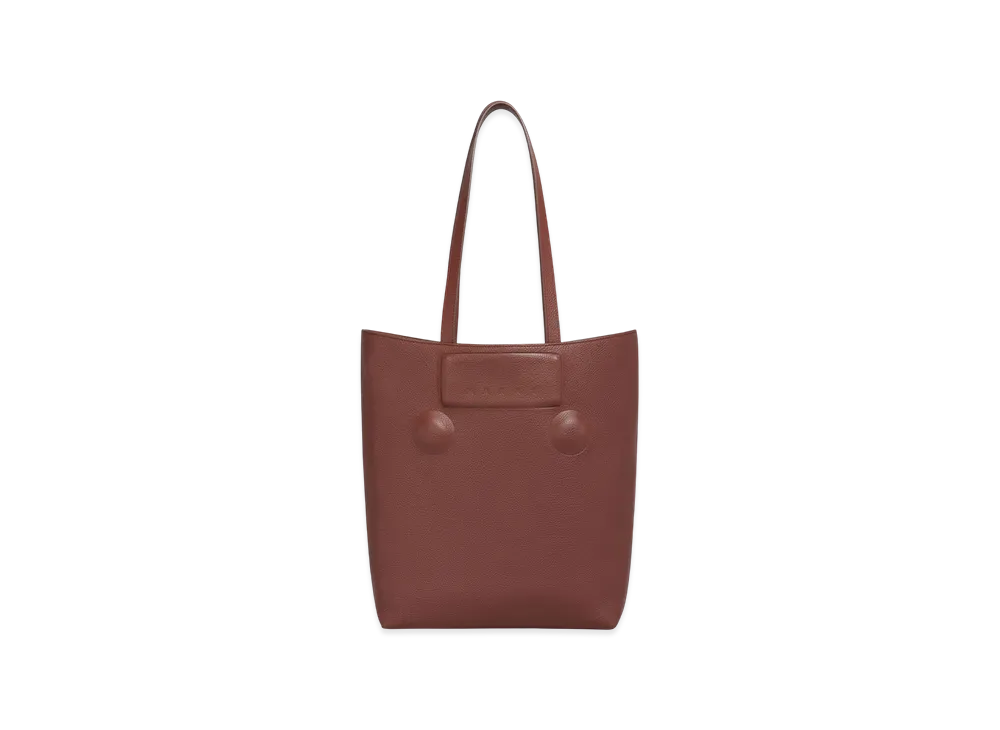 MARNI Trunkaroo Embossed Medium Bag in Leather "Wild Cherry"