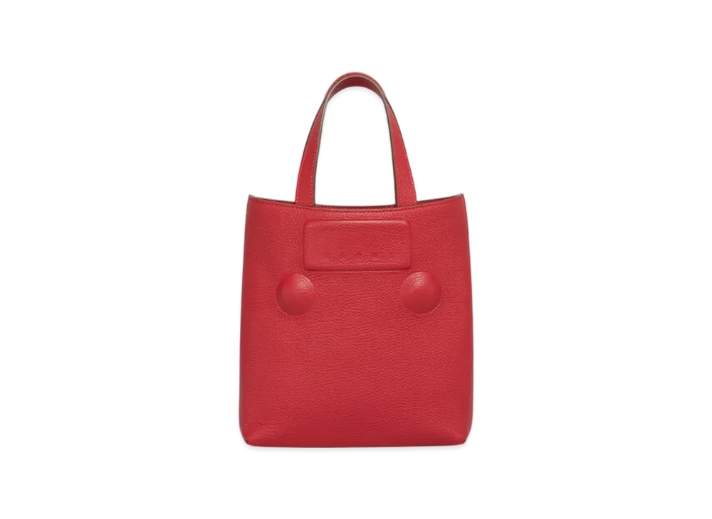 MARNI Trunkaroo Embossed Small Bag in Leather "Hot Red"