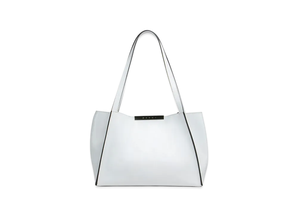 MARNI Cresta E/W Small Tote Bag in Leather "Ivory"