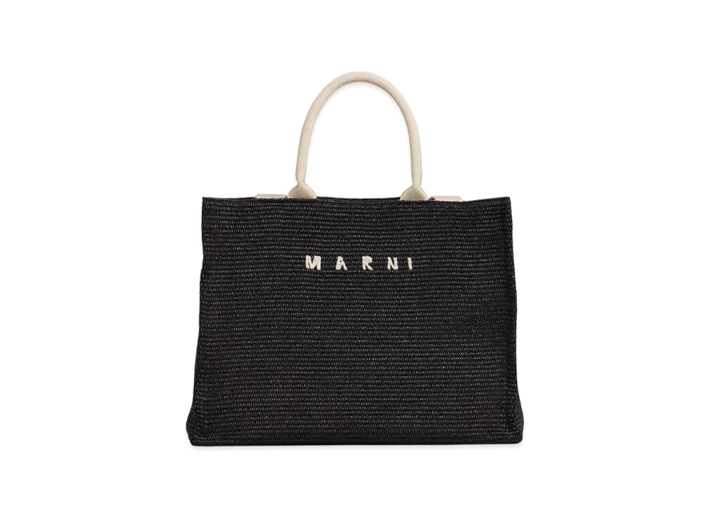 MARNI Shopping Bag "Black/Natural"