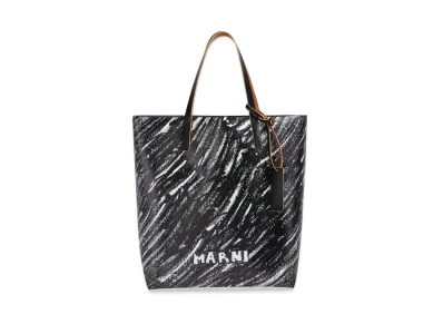 Marni Tribeca Tote Bag with Crayon Print "Black"