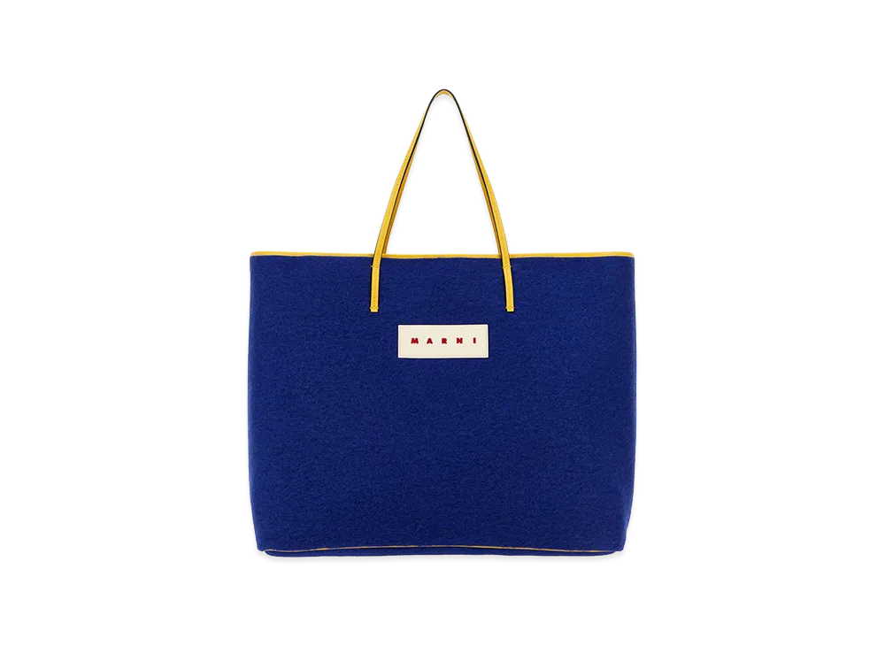 MARNI Felt Medium Janus Shopping Bag "Blue"