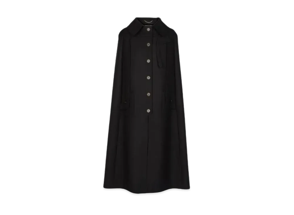 Maison Margiela Merino Wool Cape Coat "Navy"