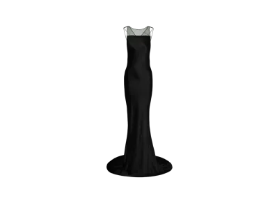 Maison Margiela Women's Hammered Satin Gown "Black"