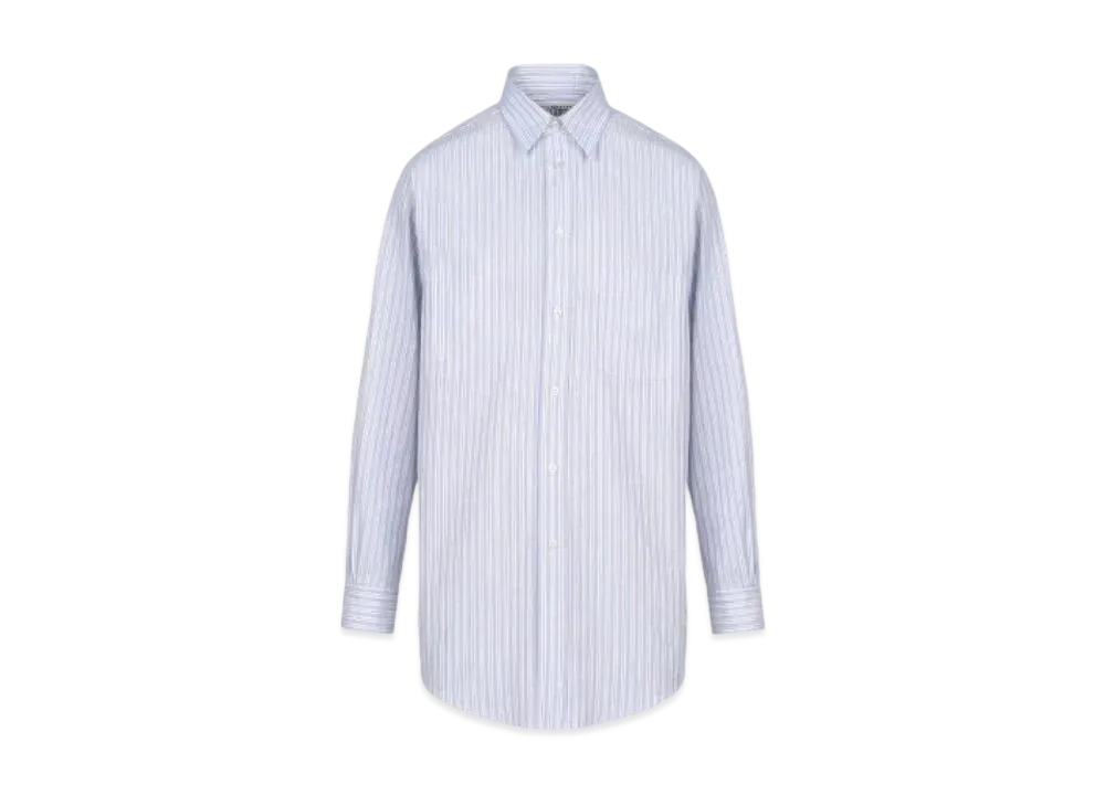 Maison Margiela Women's Pinstripe Poplin Shirt  "White/Blue"