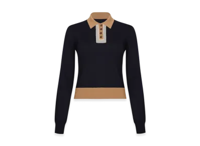 Maison Margiela Women's Polo Wool Sweater "Navy"